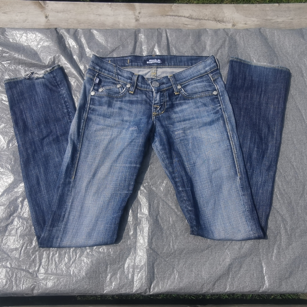 ROCK & REPUBLIC Size 24 Costello Blue Denim Jeans  5 pocket